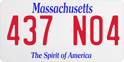 MA license plate 437NO4