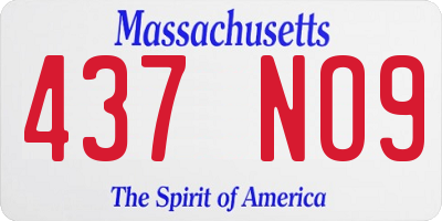 MA license plate 437NO9