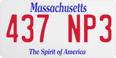 MA license plate 437NP3