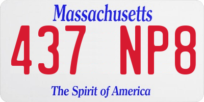 MA license plate 437NP8