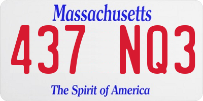 MA license plate 437NQ3
