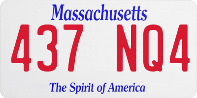 MA license plate 437NQ4