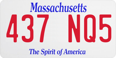 MA license plate 437NQ5