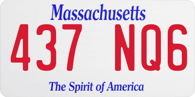 MA license plate 437NQ6