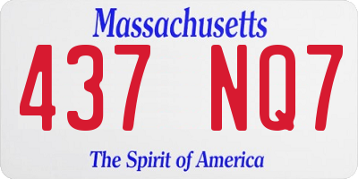MA license plate 437NQ7