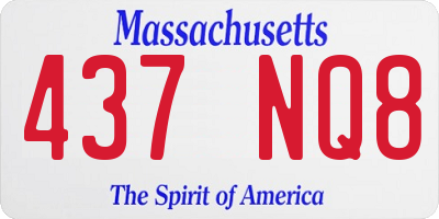 MA license plate 437NQ8