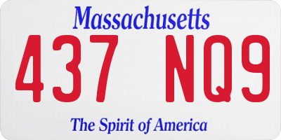 MA license plate 437NQ9
