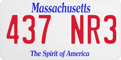 MA license plate 437NR3