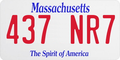 MA license plate 437NR7