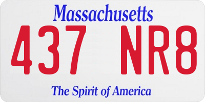 MA license plate 437NR8