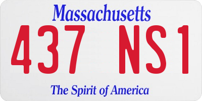 MA license plate 437NS1