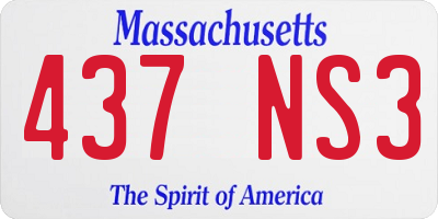 MA license plate 437NS3