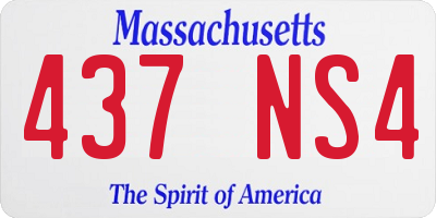 MA license plate 437NS4