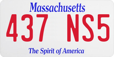 MA license plate 437NS5