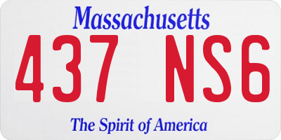 MA license plate 437NS6