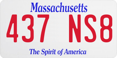 MA license plate 437NS8