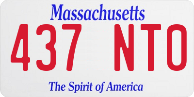 MA license plate 437NT0