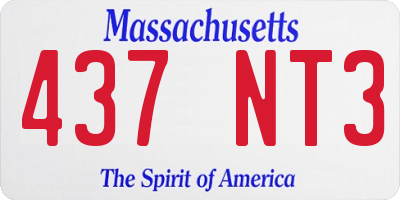 MA license plate 437NT3