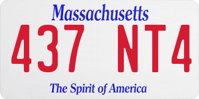 MA license plate 437NT4