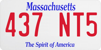 MA license plate 437NT5