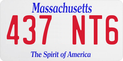 MA license plate 437NT6