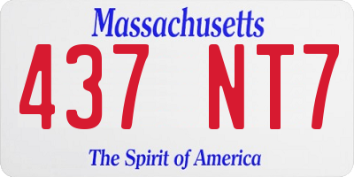 MA license plate 437NT7