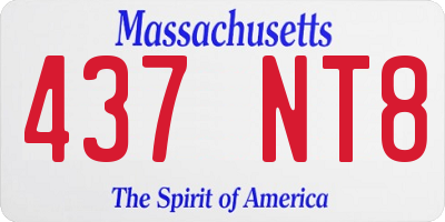 MA license plate 437NT8