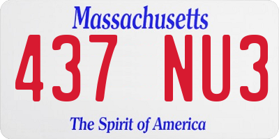 MA license plate 437NU3