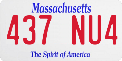 MA license plate 437NU4