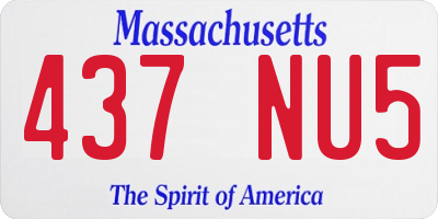 MA license plate 437NU5