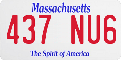 MA license plate 437NU6