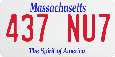 MA license plate 437NU7