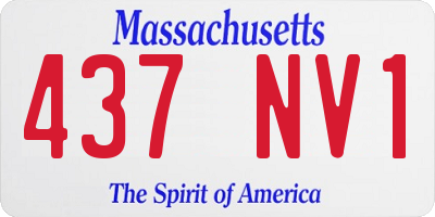 MA license plate 437NV1