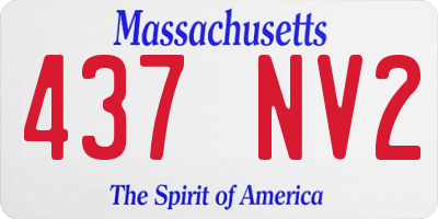 MA license plate 437NV2