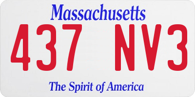 MA license plate 437NV3