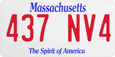 MA license plate 437NV4