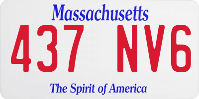 MA license plate 437NV6