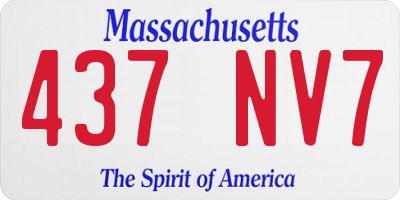 MA license plate 437NV7