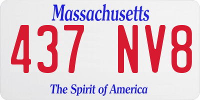 MA license plate 437NV8
