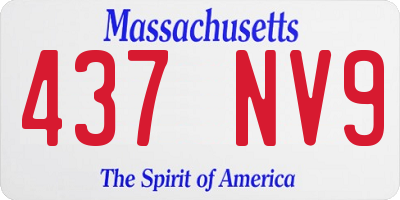MA license plate 437NV9