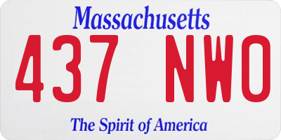 MA license plate 437NW0