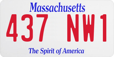 MA license plate 437NW1