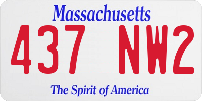 MA license plate 437NW2
