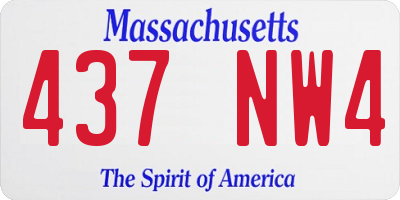 MA license plate 437NW4