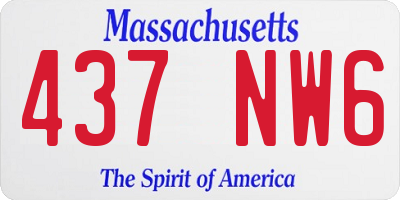 MA license plate 437NW6