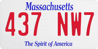 MA license plate 437NW7
