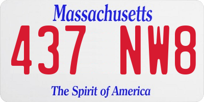 MA license plate 437NW8