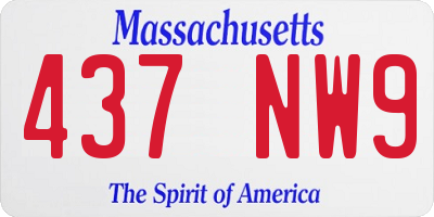 MA license plate 437NW9