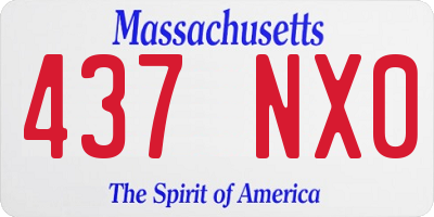 MA license plate 437NX0