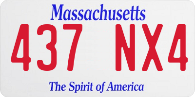 MA license plate 437NX4